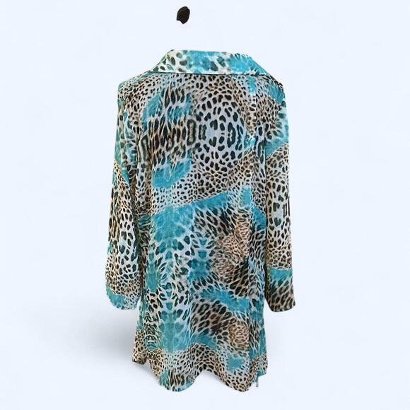 Zac & Rachel glam fairy leopard print blouse Size Large NWOT - Picture 4 of 7